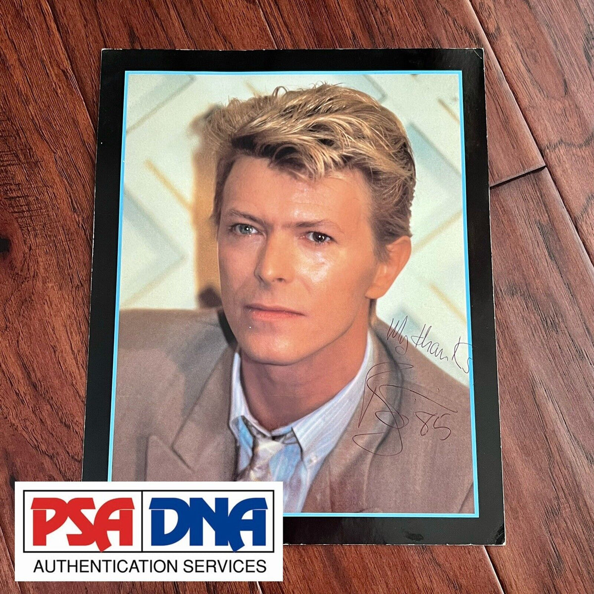 DAVID BOWIE * PSA/DNA * Hand Signed 1985 Promotional Photo Autograph
