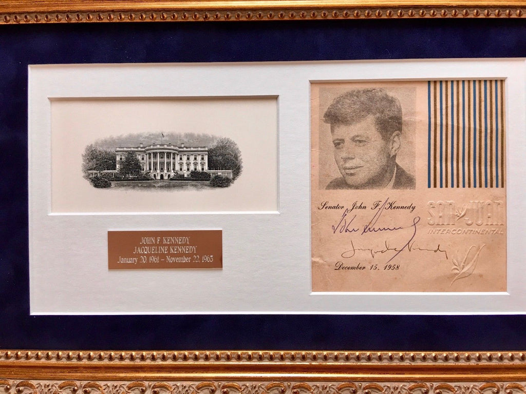 JOHN F. KENNEDY * JACQUELINE KENNEDY Scarce AUTOGRAPH Duo Signed * JFK 1958