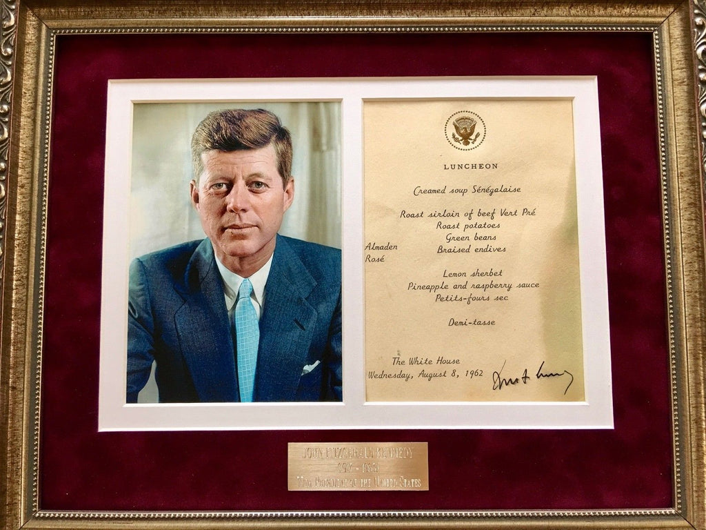 JOHN F. KENNEDY * AUTOGRAPH as PRESIDENT * White House Menu SIGNED * JFK 1962
