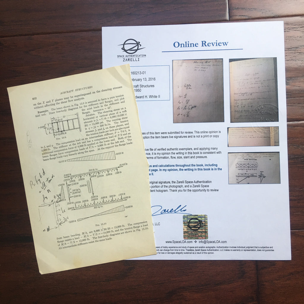 EDWARD H. WHITE II * Scarce Authentic HAND-WRITTEN Notes  * APOLLO 1 * COA