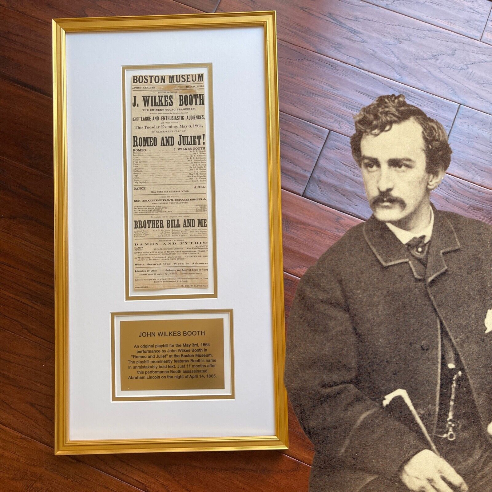 JOHN WILKES BOOTH * Authentic ROMEO & JULIET Playbill * 1864 * Abraham Lincoln