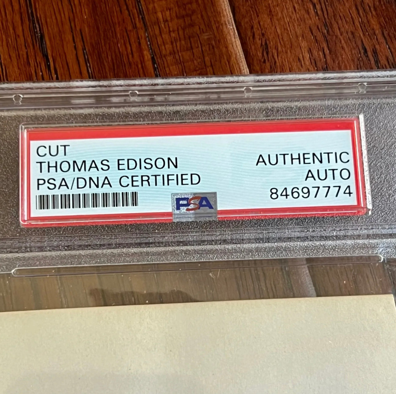 THOMAS EDISON * PSA/DNA * Cut Signature Autograph Signed * Umbrella Signature