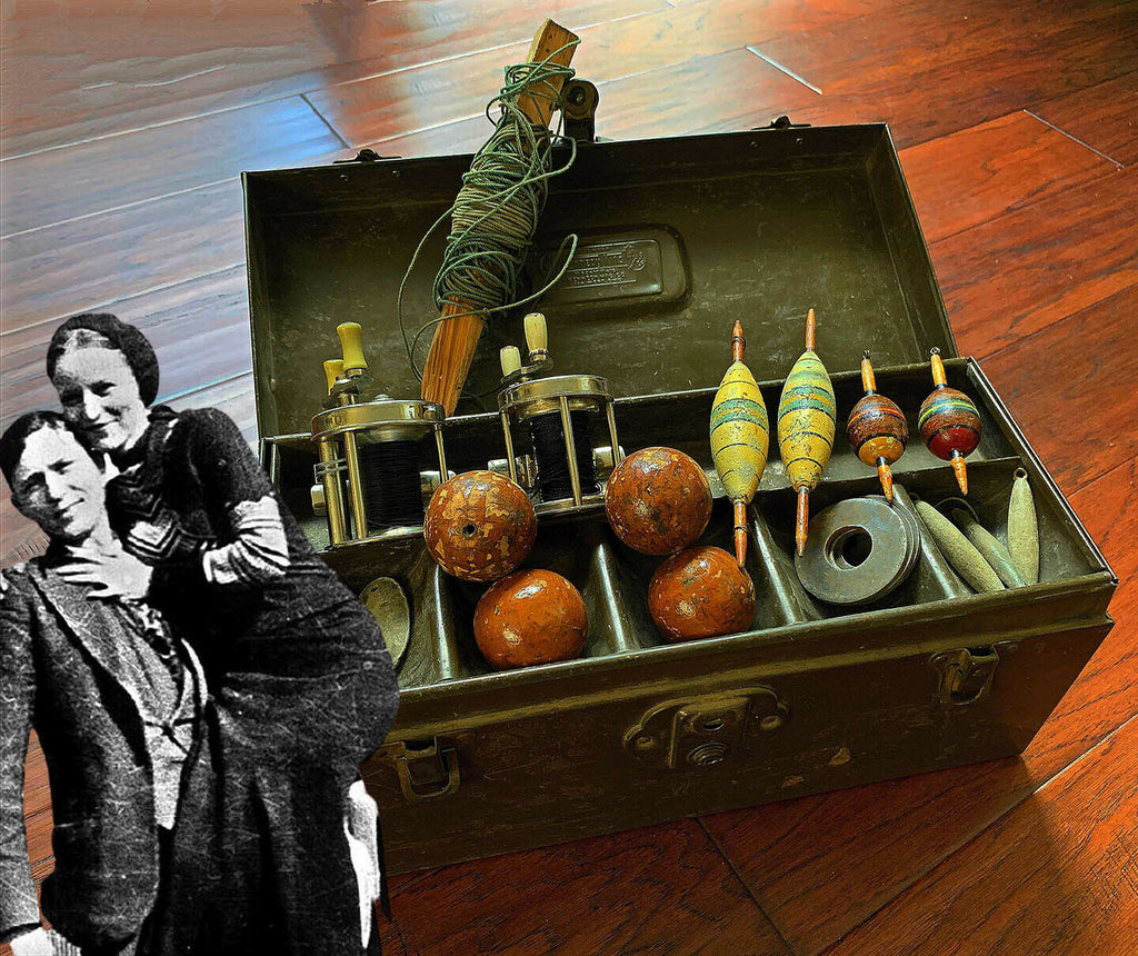 BONNIE & CLYDE * Owned & Used Fishing Tackle Box * Ambush Car * Frank Hamer COA