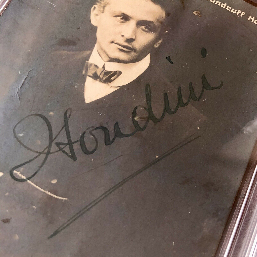 HARRY HOUDINI * PSA/DNA LOA * Hand Signed Post Card Photo Slabbed * Autograph