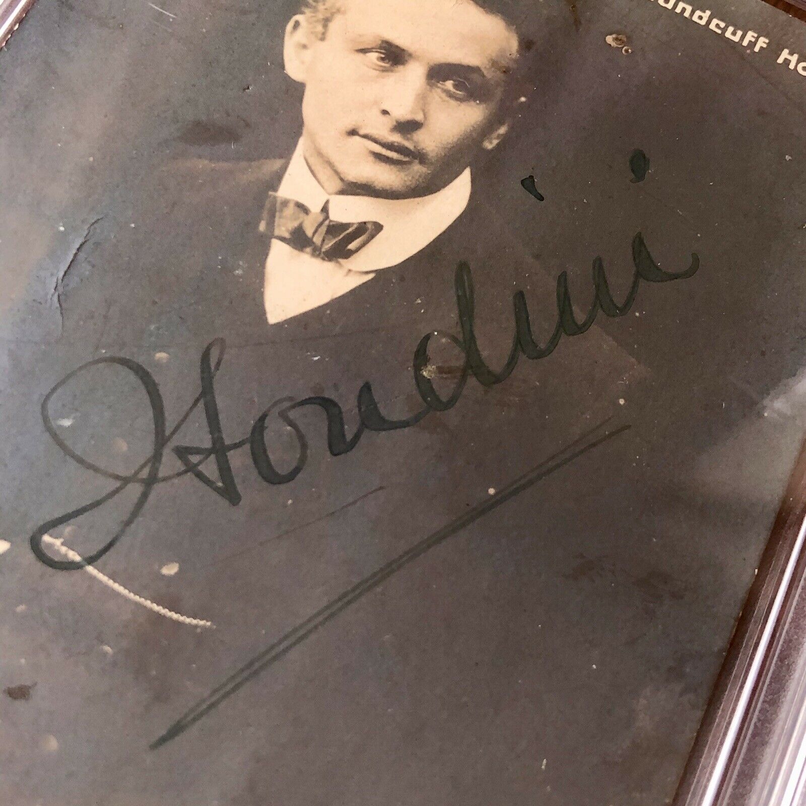 HARRY HOUDINI * PSA/DNA LOA * Hand Signed Post Card Photo Slabbed * Autograph