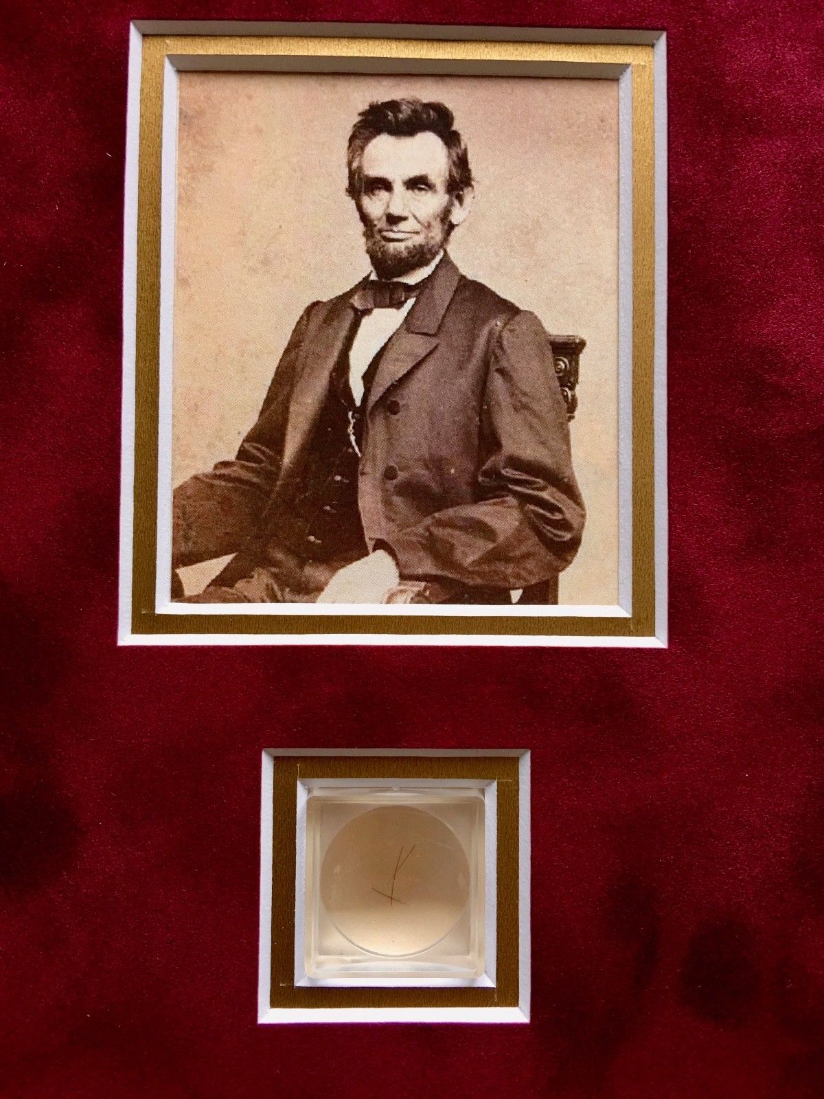 ABRAHAM LINCOLN * Genuine Assassination DEATHBED BANDAGE Relic + HAIR * COAs