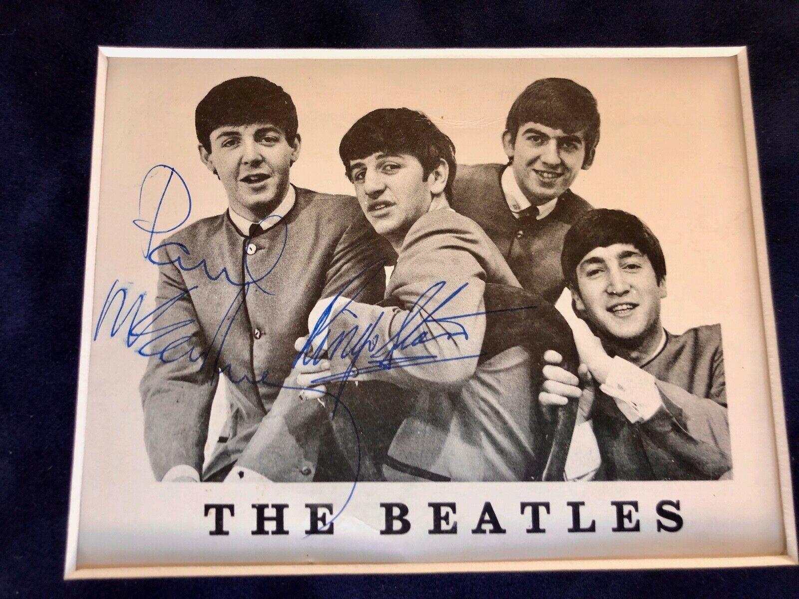 PAUL MCCARTNEY + RINGO STARR SIGNED Beatles PEPPER Autographs Gold Record * COA