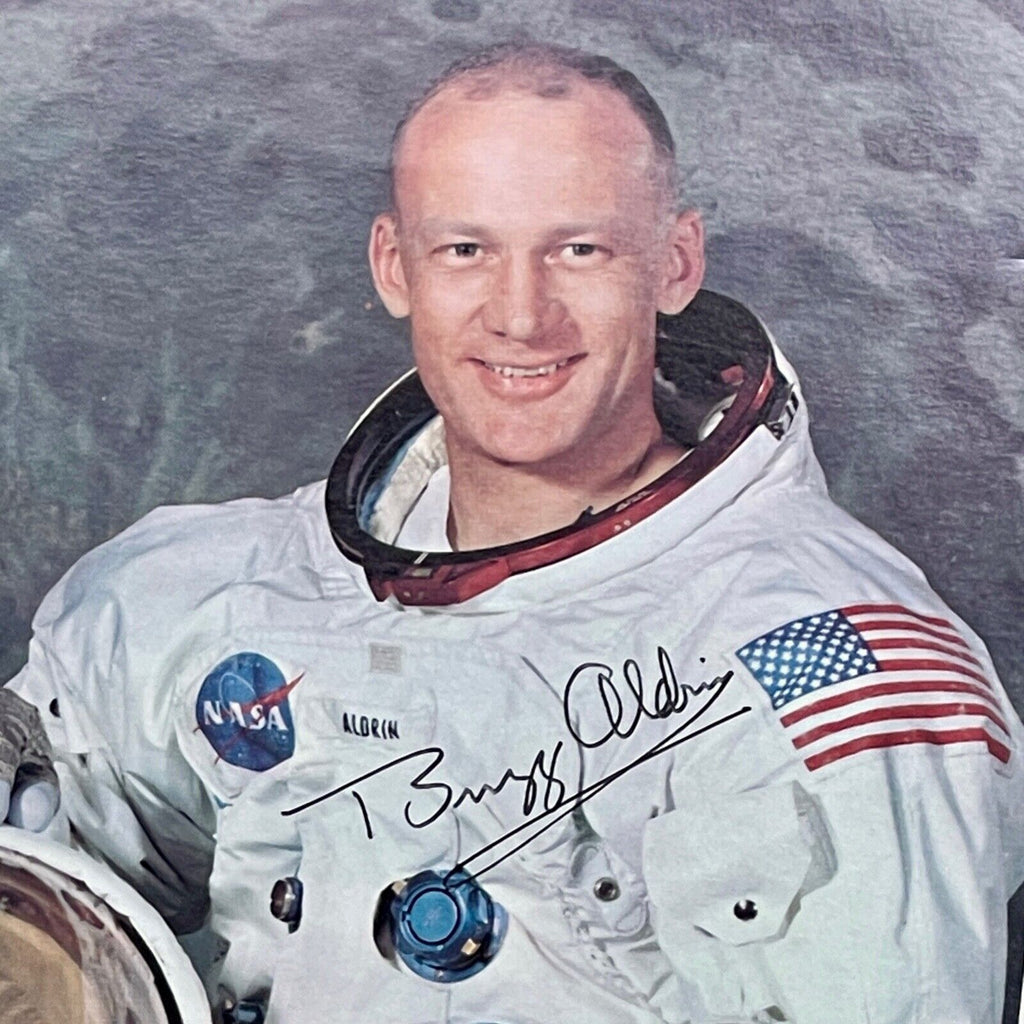 BUZZ ALDRIN * ZARELLI * Uninscribed Autograph Space Suit Photo SIGNED NASA Litho