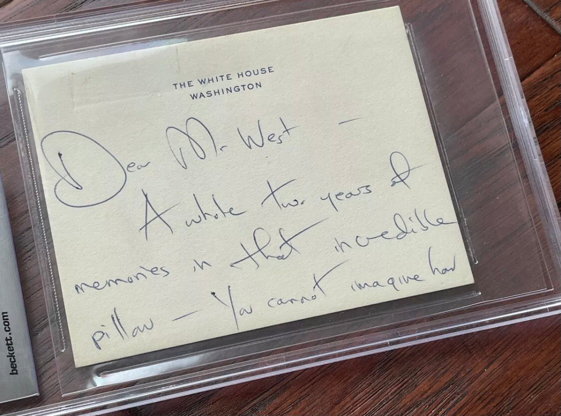 JACQUELINE KENNEDY * WHITE HOUSE NOTE * Autograph Hand SIGNED * As First Lady