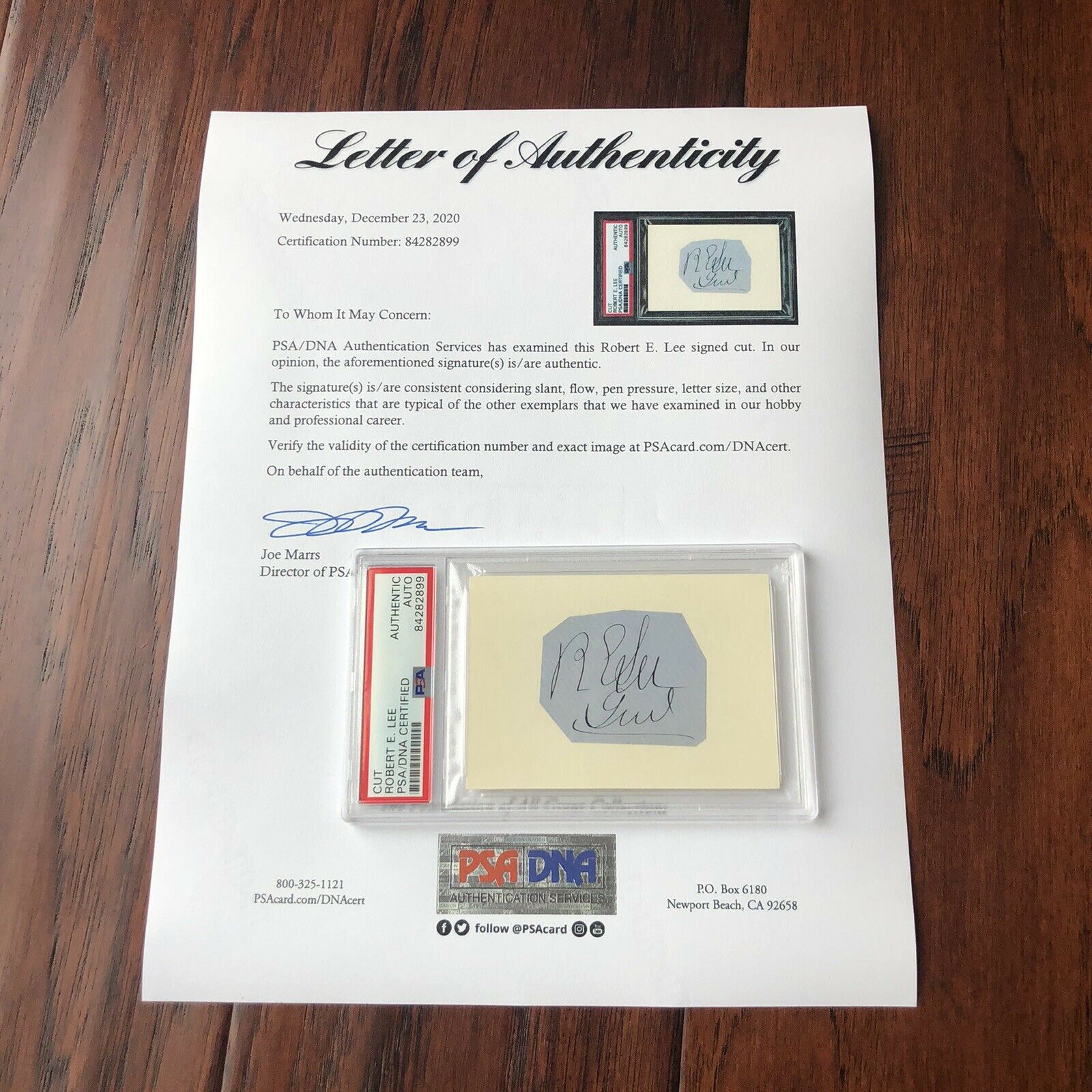 ROBERT E. LEE * PSA/DNA Slabbed * Signed Autograph Handwritten Rank as General *