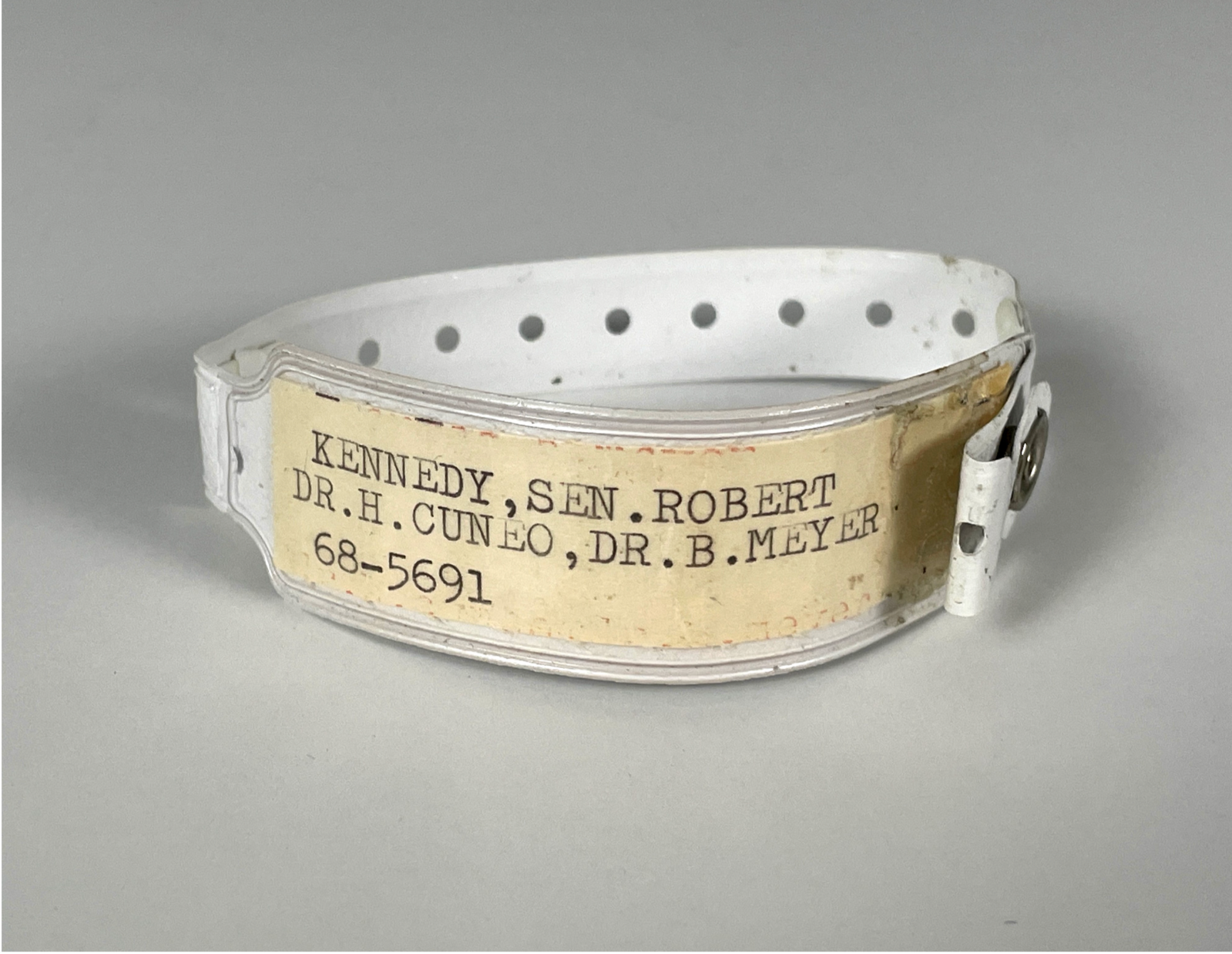 ROBERT F. KENNEDY * Hospital ID Bracelet from Night of his Assassination * RFK