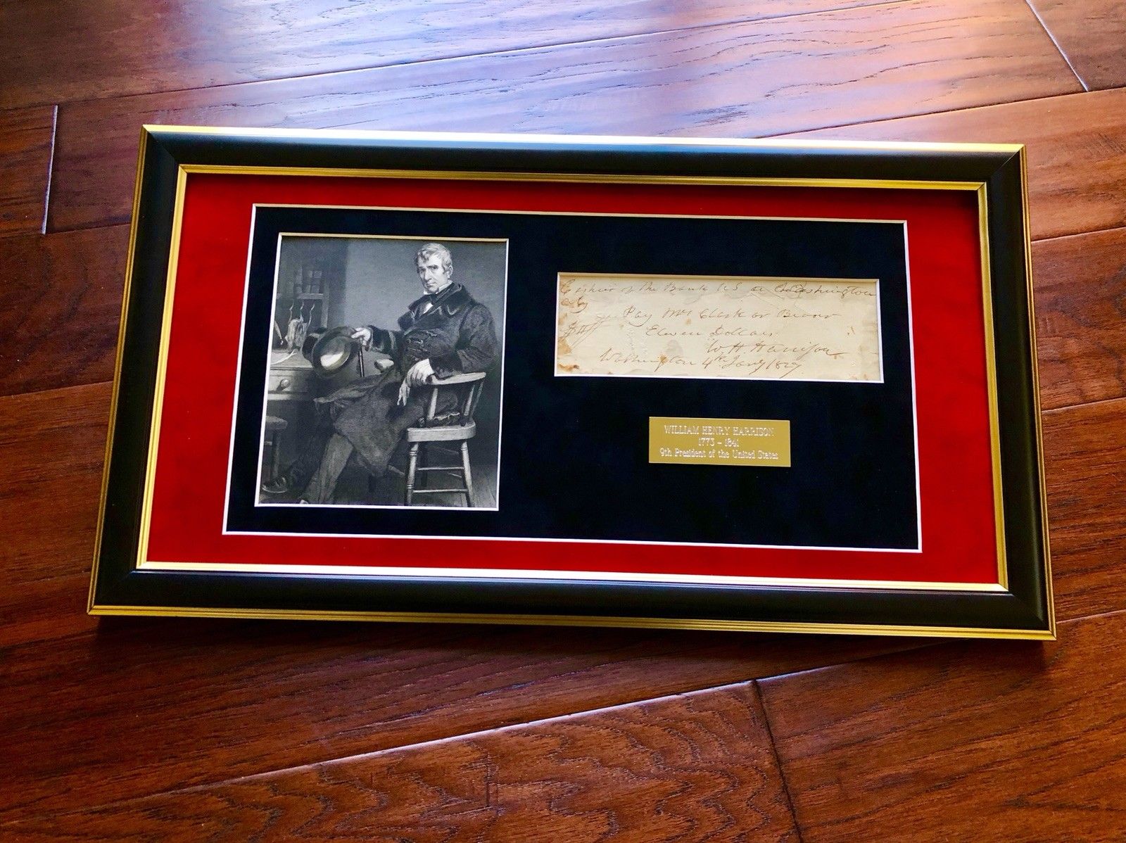 WILLIAM HENRY HARRISON * Authentic HANDWRITTEN Autograph Check SIGNED *