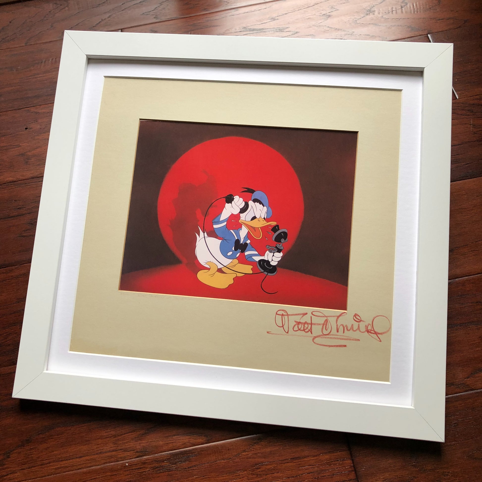 WALT DISNEY * JSA LOA * Original Donald Duck Cel Signed * Deh Fuehrer's Face