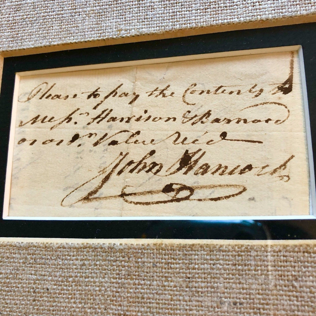 JOHN HANCOCK * AUTOGRAPH Receipt SIGNED to British Loyalist * Revolutionary War