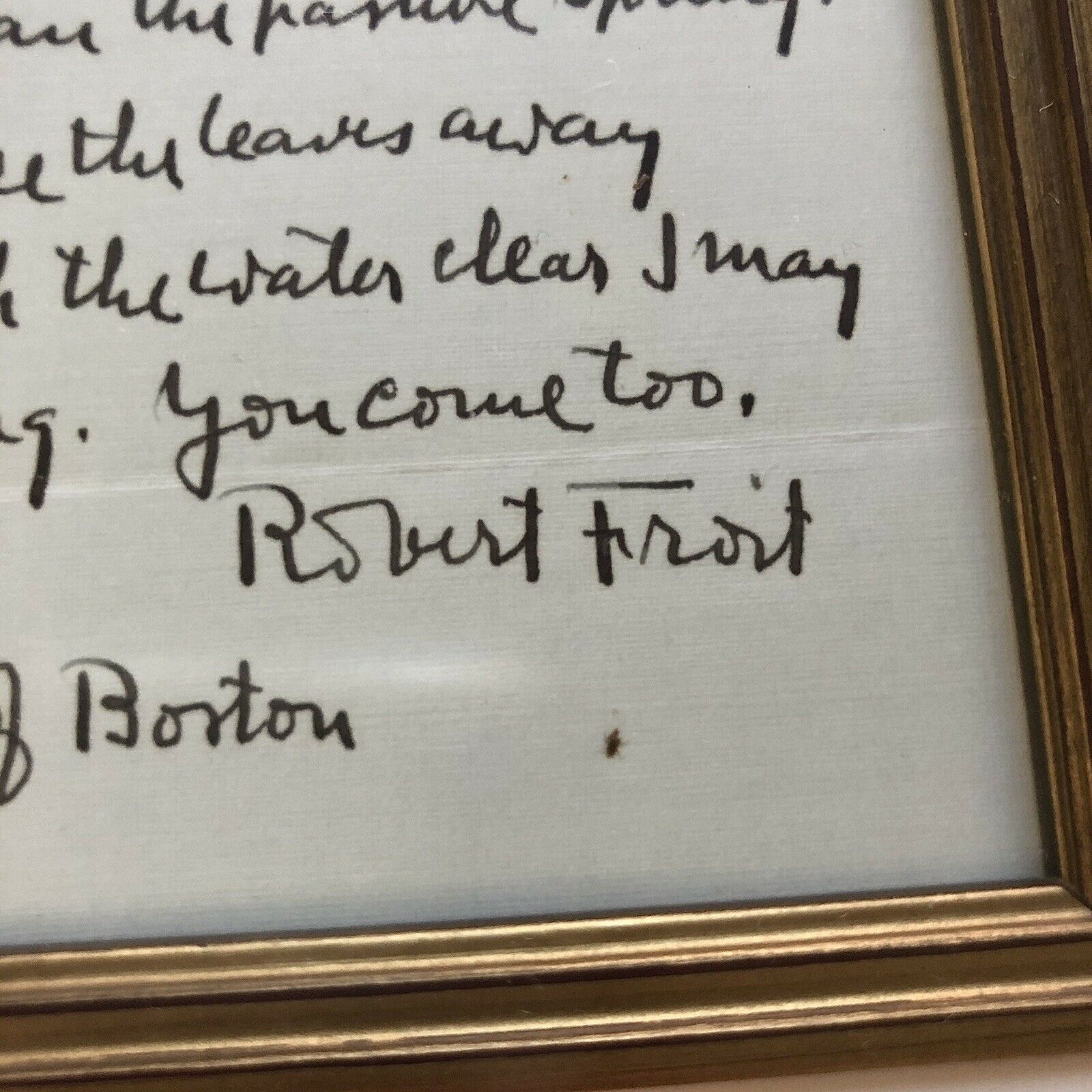 ROBERT FROST * JSA LOA * Handwritten Autograph Poem Signed "The Pasture Spring"