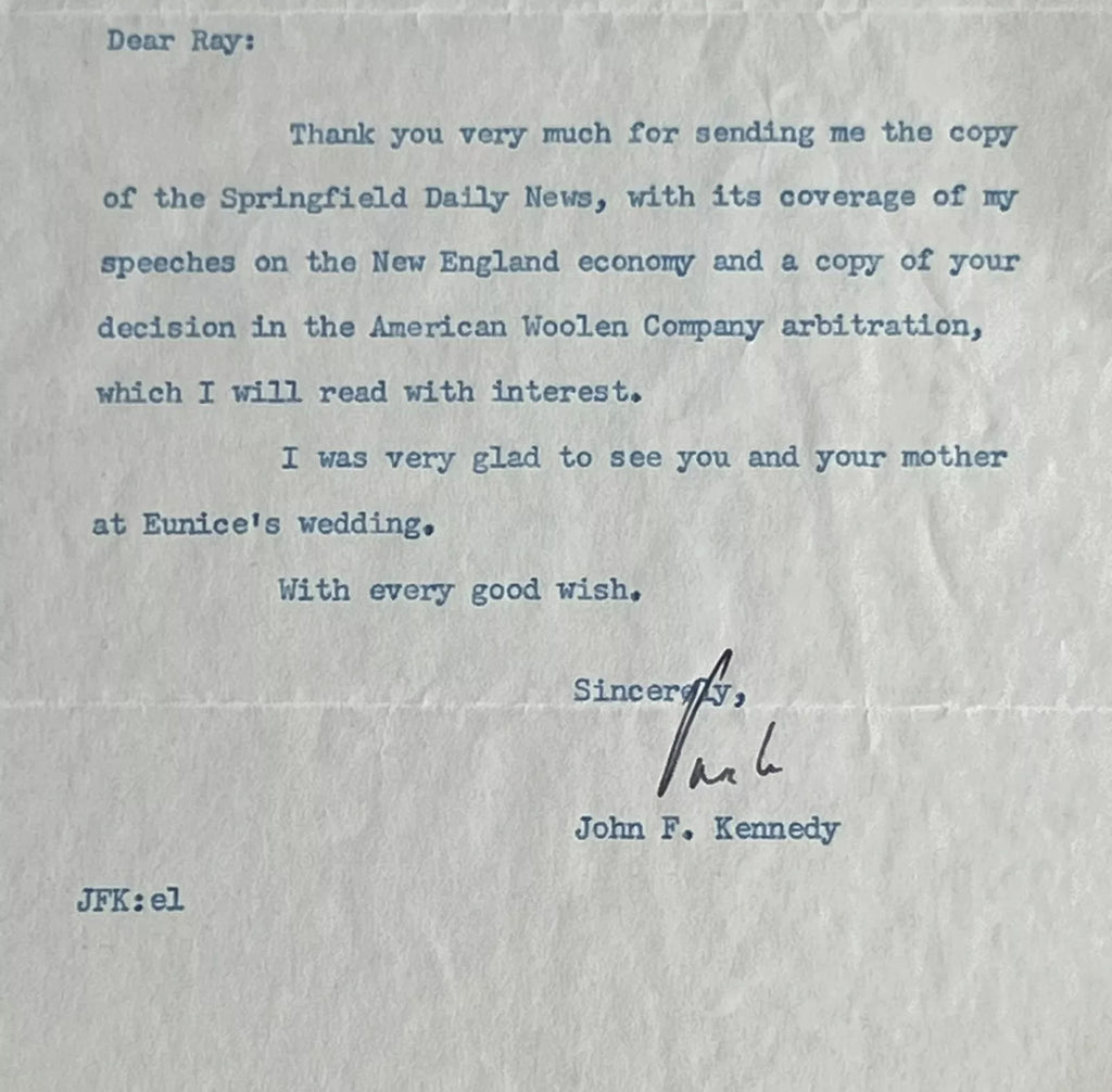 JOHN F. KENNEDY * PSA * Autograph Letter Signed 1953 Signature Jack JFK
