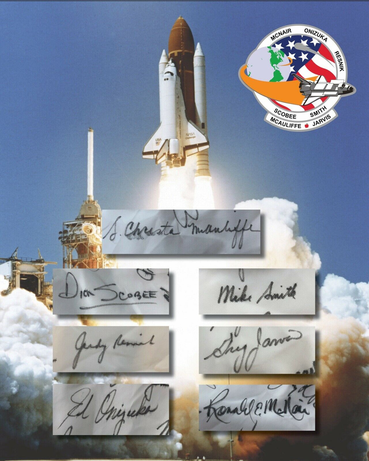 CHALLENGER STS-51L * JSA LOA * Autograph Crew Signed Jacket * 70 Astronauts