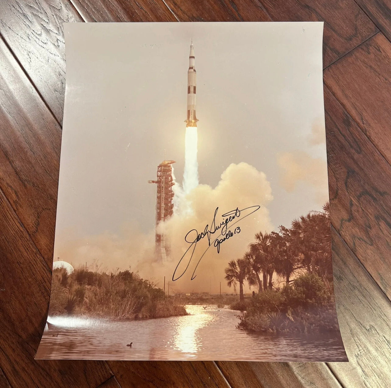 JACK SWIGERT * JSA LOA * 16x20 Signed Apollo 13 Launch Poster Photo Autograph
