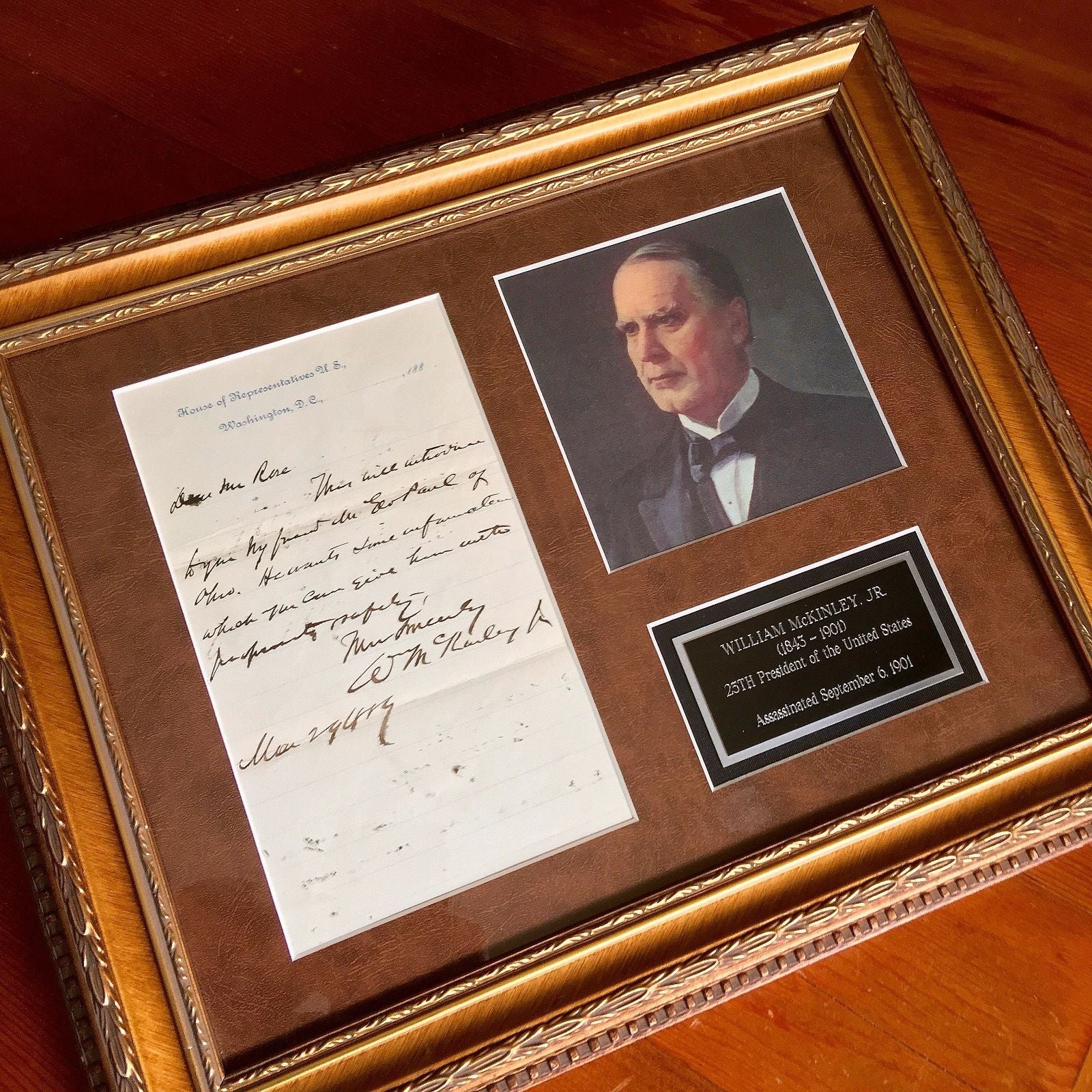WILLIAM McKINLEY * Rare Handwritten AUTOGRAPH Letter SIGNED * Assassinated 1901