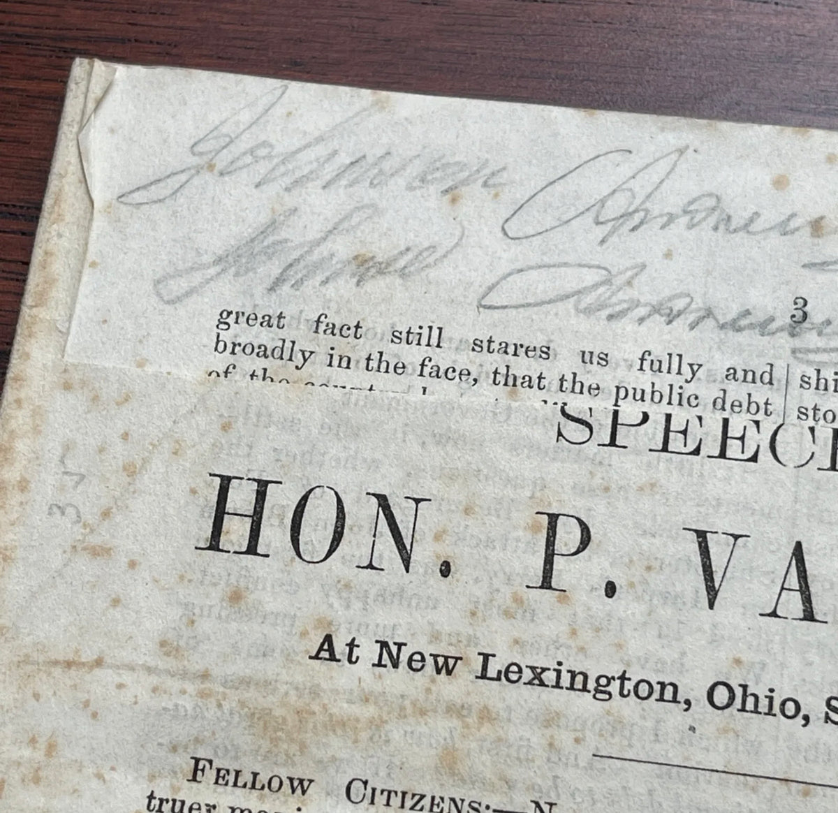 ANDREW JOHNSON * JSA LOA * Signed 6x Autograph Pamphlet * Abraham Lincoln VP