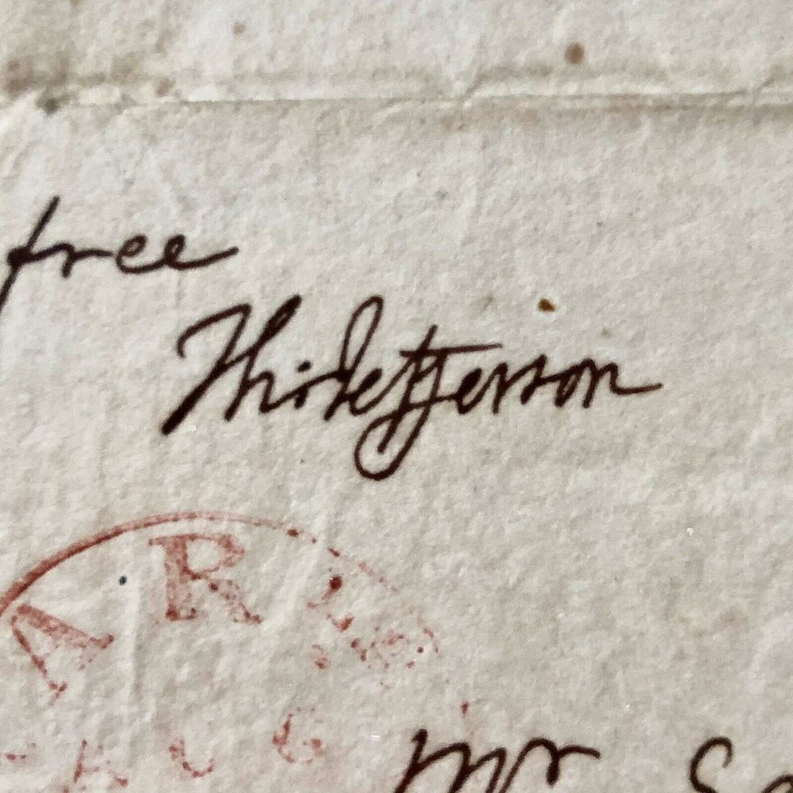 THOMAS JEFFERSON * BAS BECKETT 10 * Autograph Free Frank Envelope Signed *