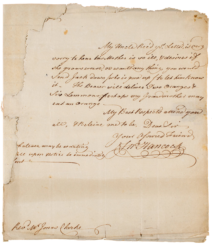 JOHN HANCOCK * PSA/DNA * Handwritten Autograph Letter Signed SLAVERY Content *