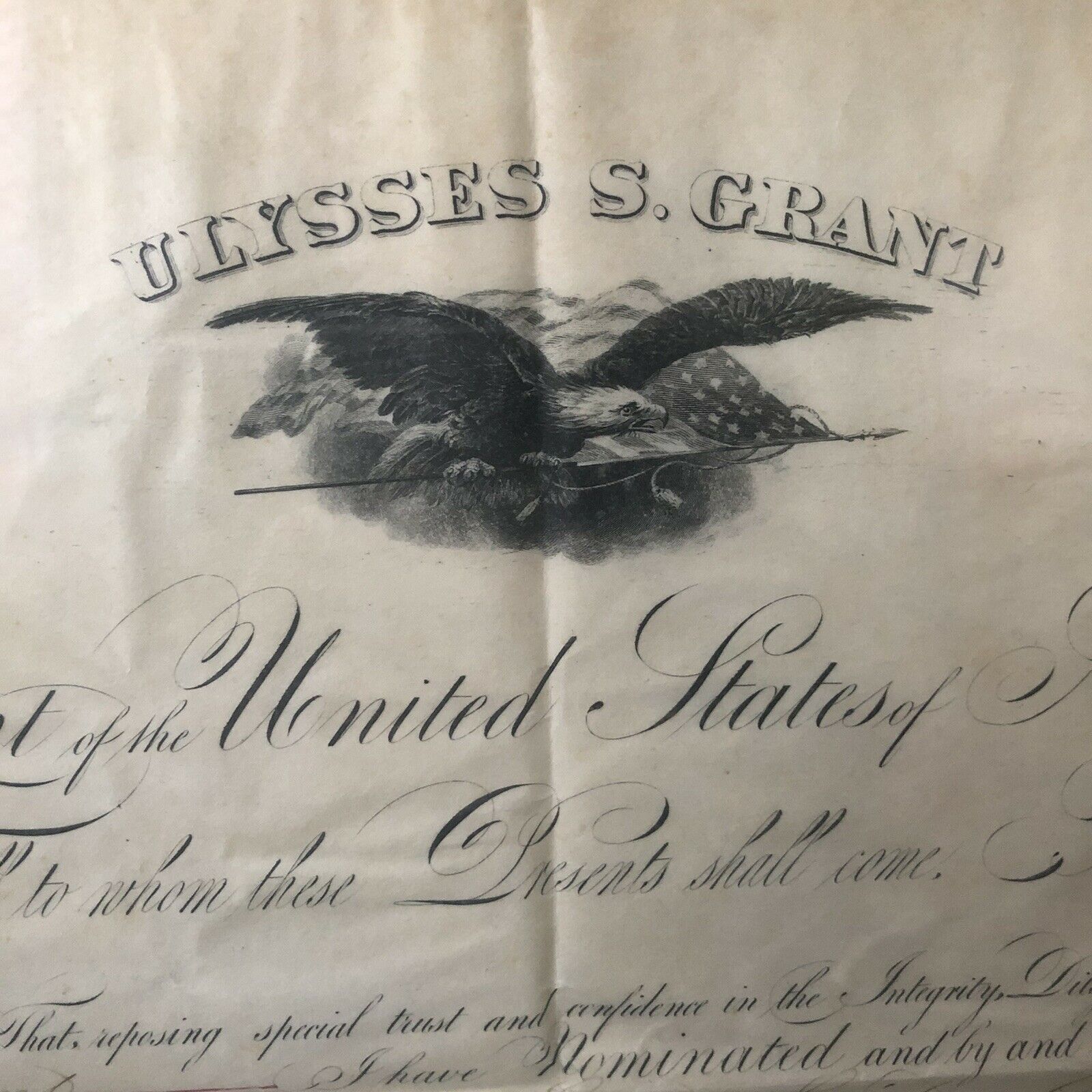 ULYSSES S. GRANT * BAS * 1872 Autograph Appointment Signed * AS PRESIDENT