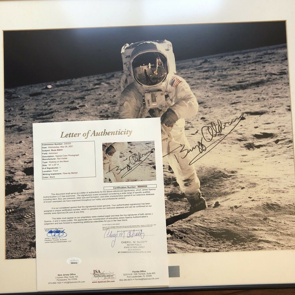 BUZZ ALDRIN * JSA LOA * 15x19 Autograph Photo Signed Apollo 11 Visor Shot Poster