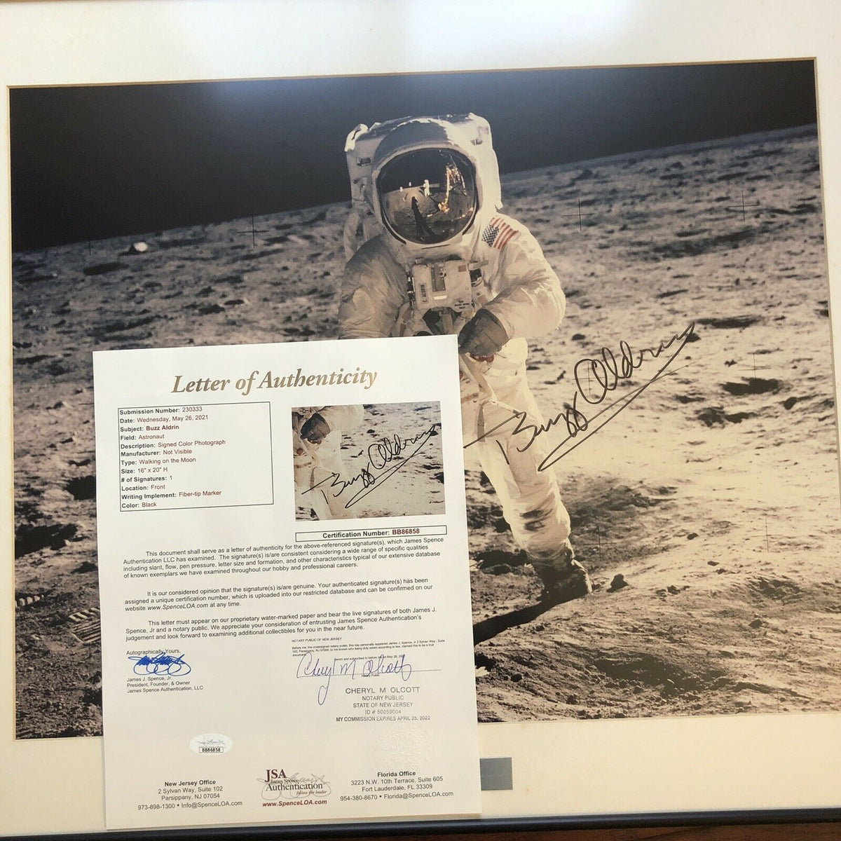 BUZZ ALDRIN * JSA LOA * 15x19 Autograph Photo Signed Apollo 11 Visor Shot Poster