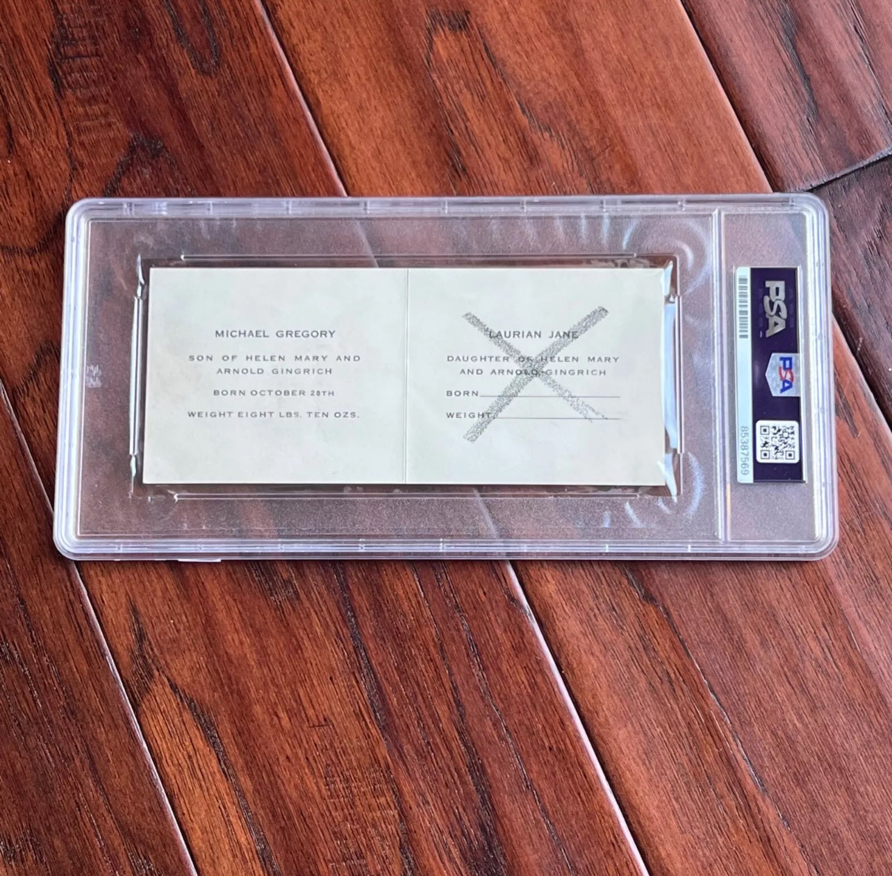 F. SCOTT FITZGERALD * PSA * Autograph UNPUBLISHED POEM Birth Announcement Signed