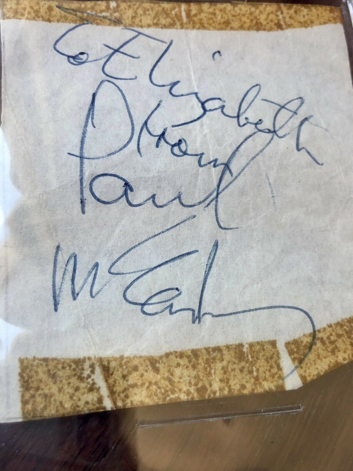 PAUL MCCARTNEY * BAS BECKETT SLAB * AUTOGRAPH CUT SIGNATURE SIGNED * THE BEATLES