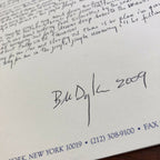 BOB DYLAN * Autograph Signed Handwritten Lyrics Mr Tambourine Man * From Manager