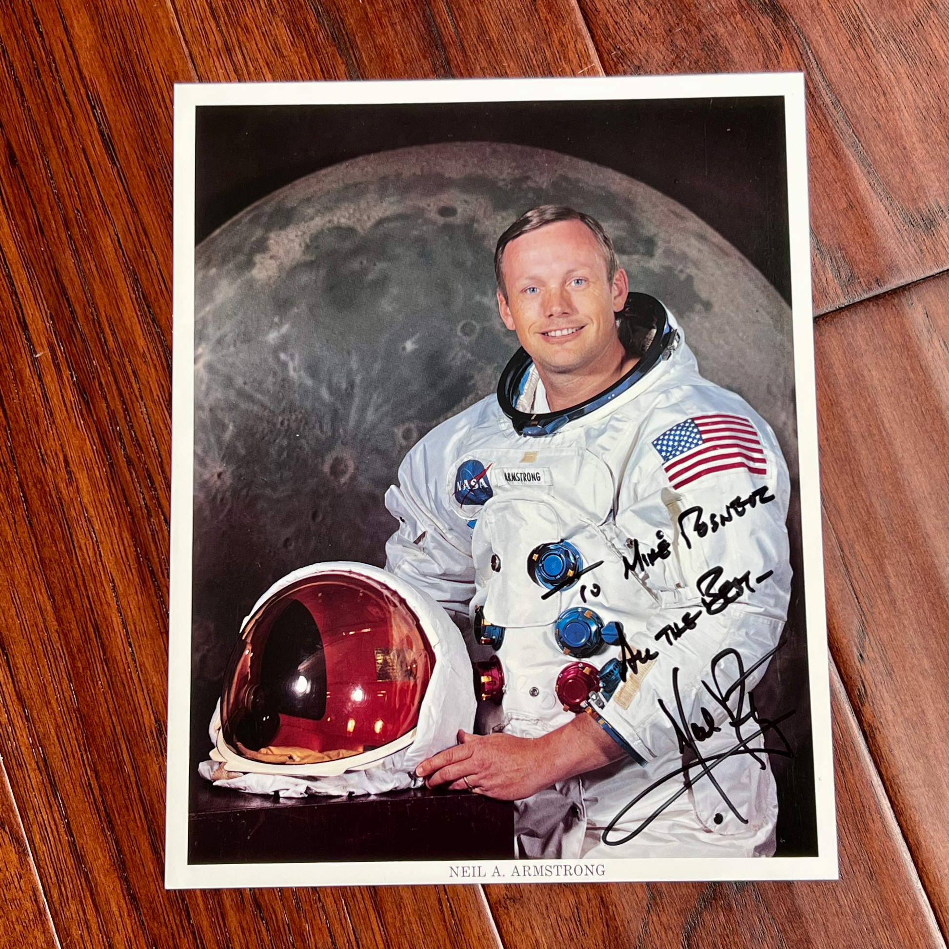 NEIL ARMSTRONG * JSA * Bold Signed NASA White Space Suit Photo Autograph