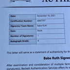 BABE RUTH * Beckett BAS * Autograph Uninscribed At Bat Photo Signed Graded 8
