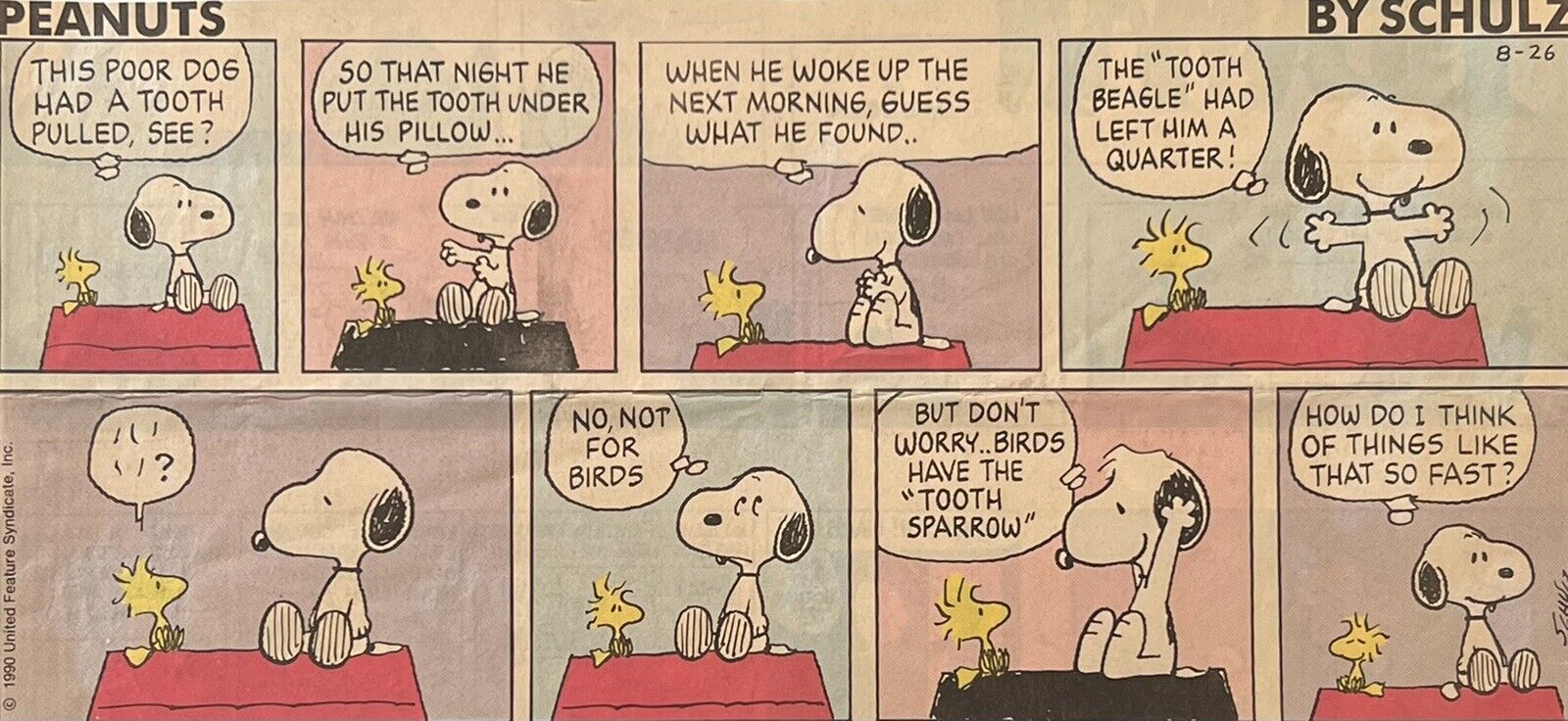 CHARLES SCHULZ * JSA LOA * Hand Signed Snoopy Peanuts Comic Strip Autograph