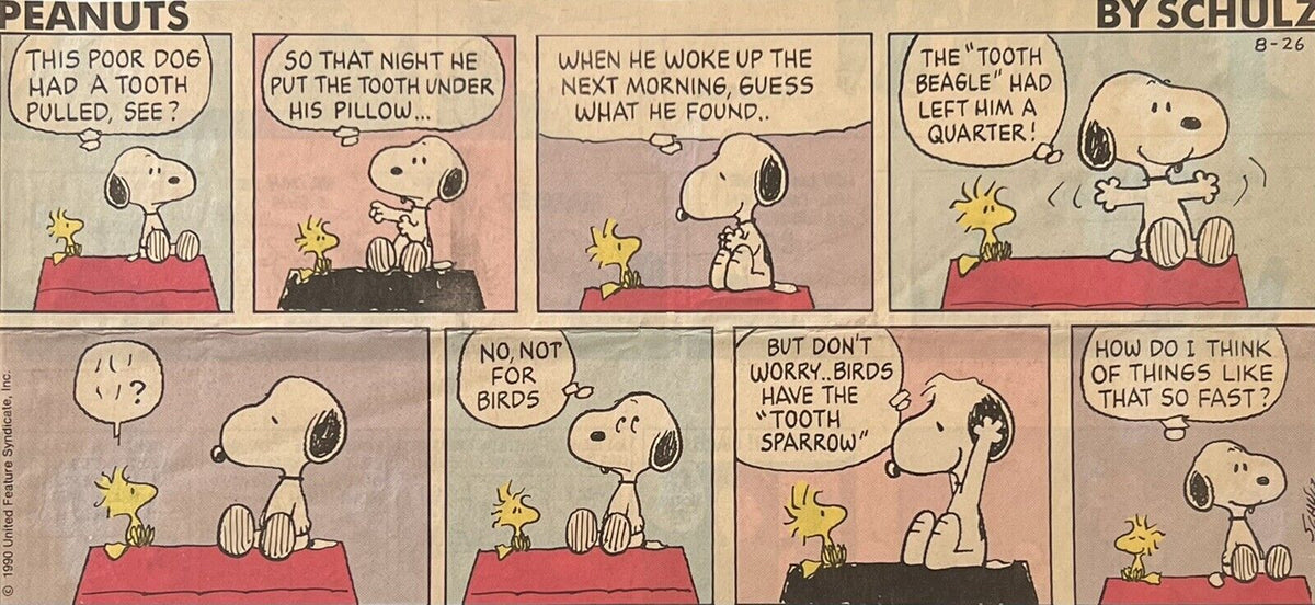 CHARLES SCHULZ * JSA LOA * Hand Signed Snoopy Peanuts Comic Strip Autograph