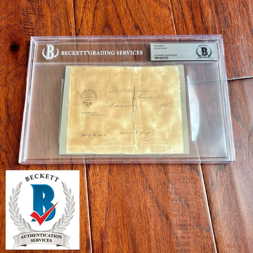 OSCAR WILDE * Beckett BAS * Hand Signed Stationery Autograph