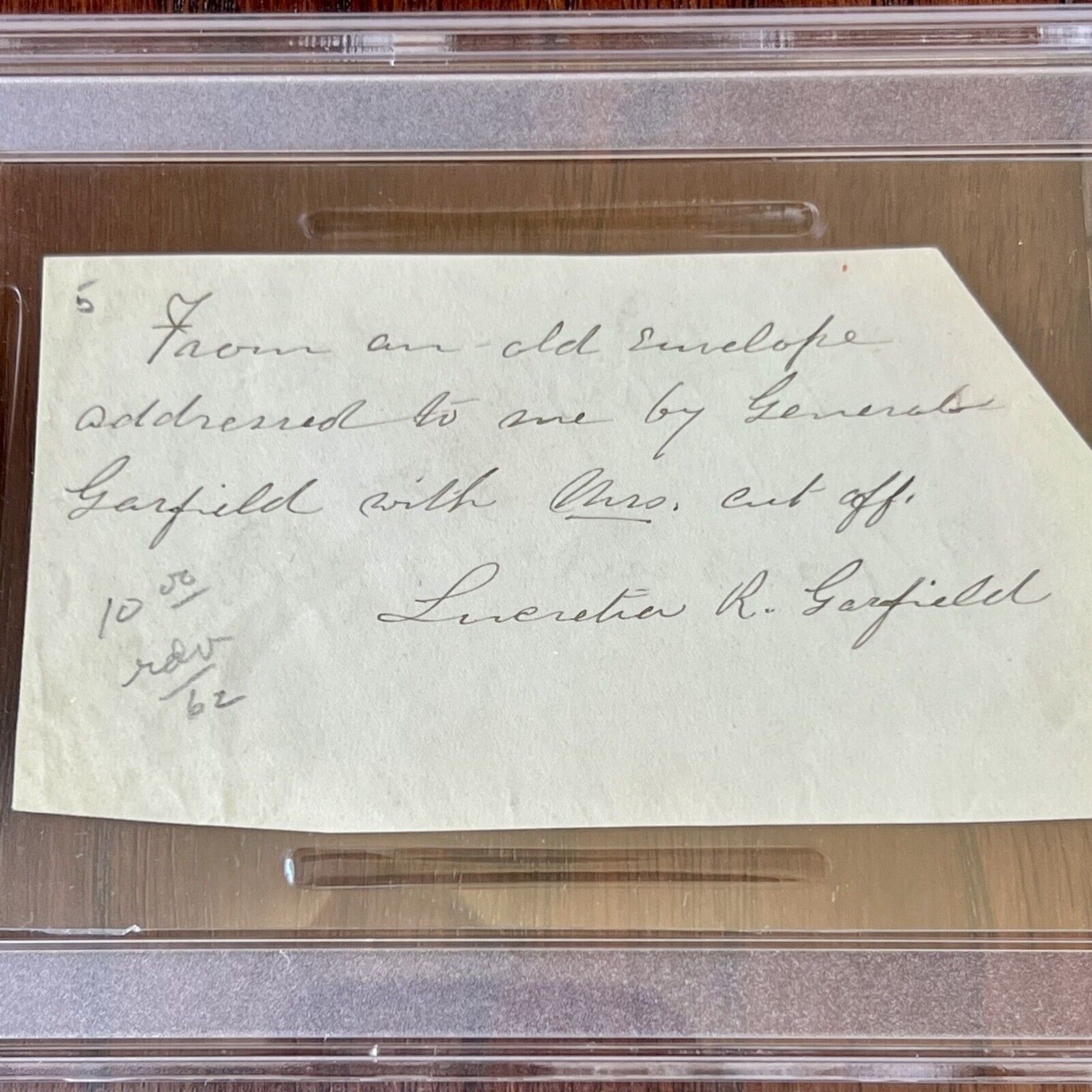 JAMES A. GARFIELD & LUCRETIA GARFIELD * PSA/DNA * Dual AUTOGRAPH Envelope SIGNED