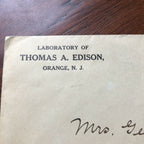 THOMAS EDISON * JSA LOA * Full Signature Autograph on Signed Card * Inventor