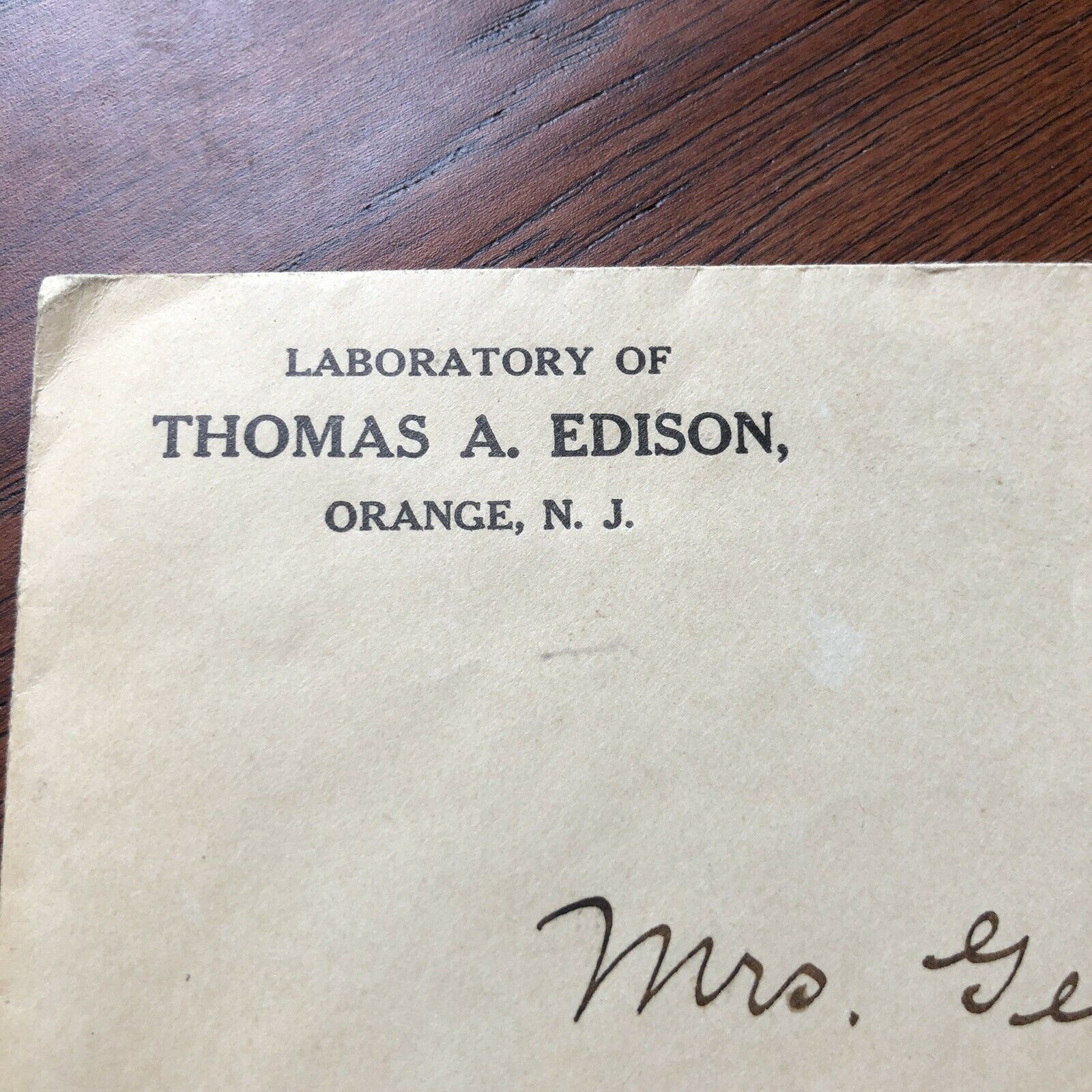 THOMAS EDISON * JSA LOA * Full Signature Autograph on Signed Card * Inventor