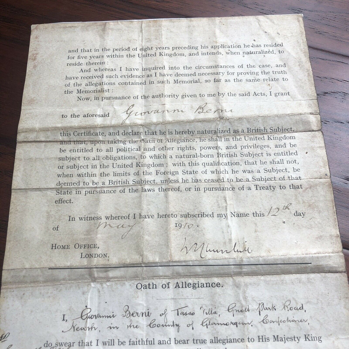 WINSTON S. CHURCHILL * JSA LOA * Hand Signed Naturalization Document Autograph *