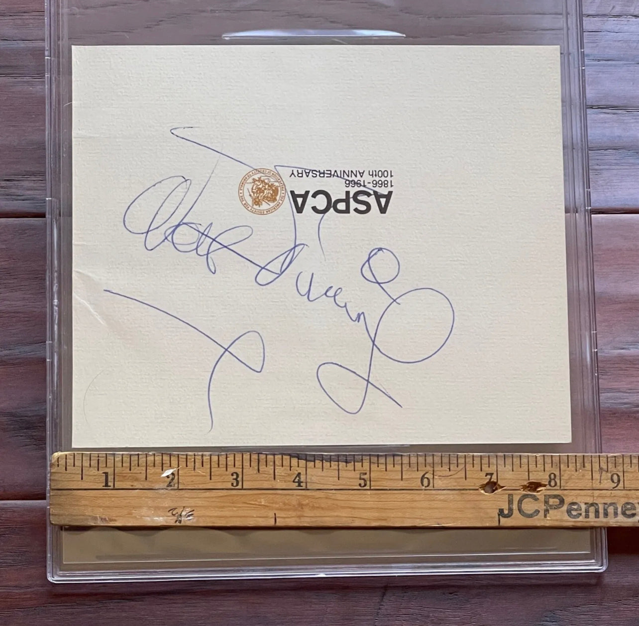WALT DISNEY * Beckett BAS * Huge 5.5” ASPCA Autograph Cut Signed * UNINSCRIBED