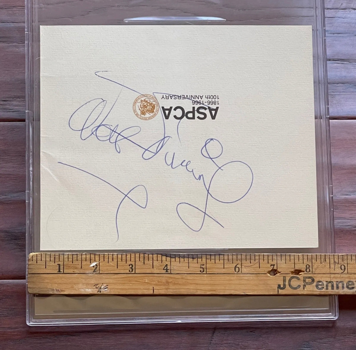 WALT DISNEY * Beckett BAS * Huge 5.5” ASPCA Autograph Cut Signed * UNINSCRIBED