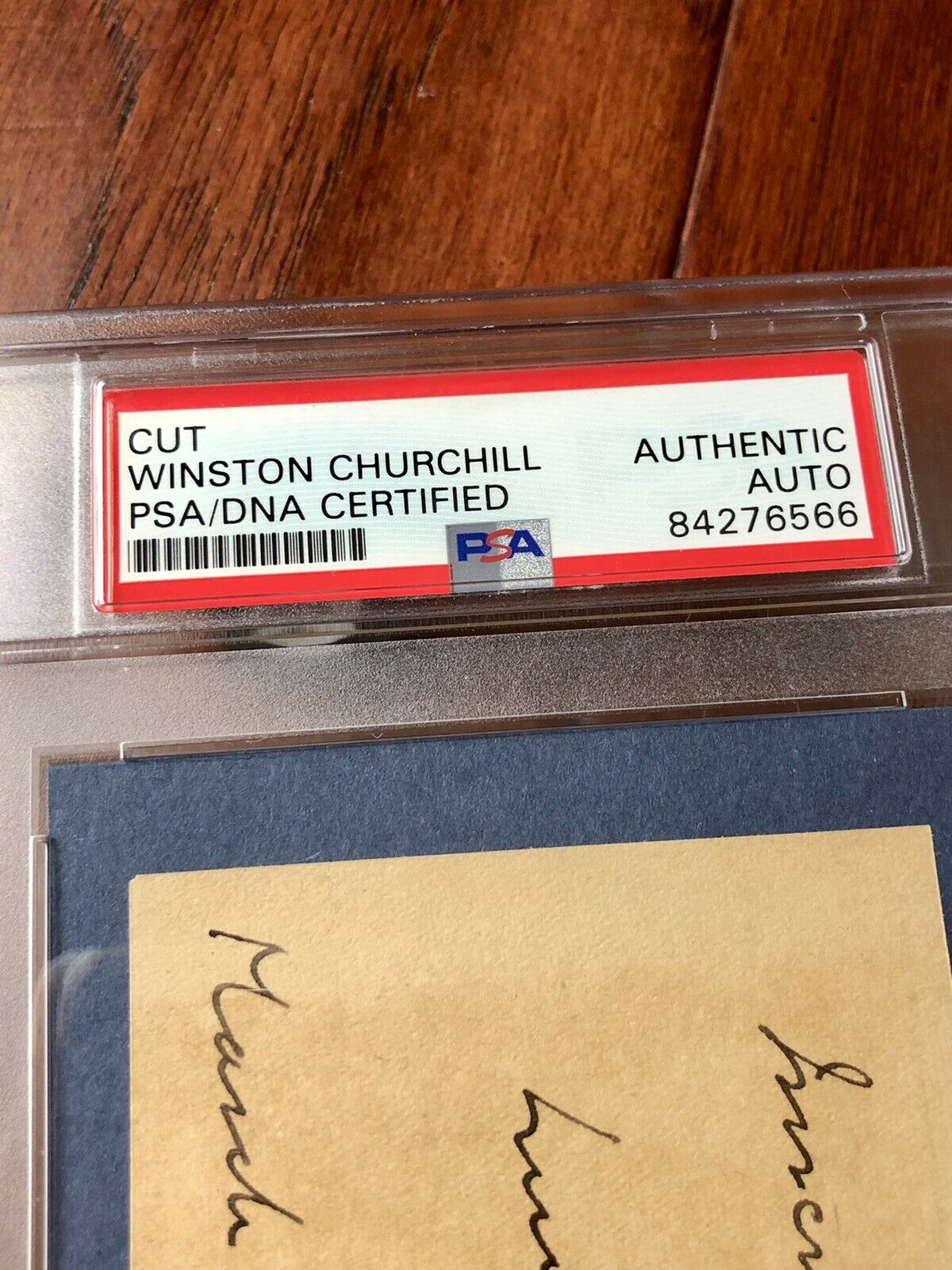 WINSTON S. CHURCHILL * PSA/DNA Slab * Autograph Inscribed Cut Card Signed *