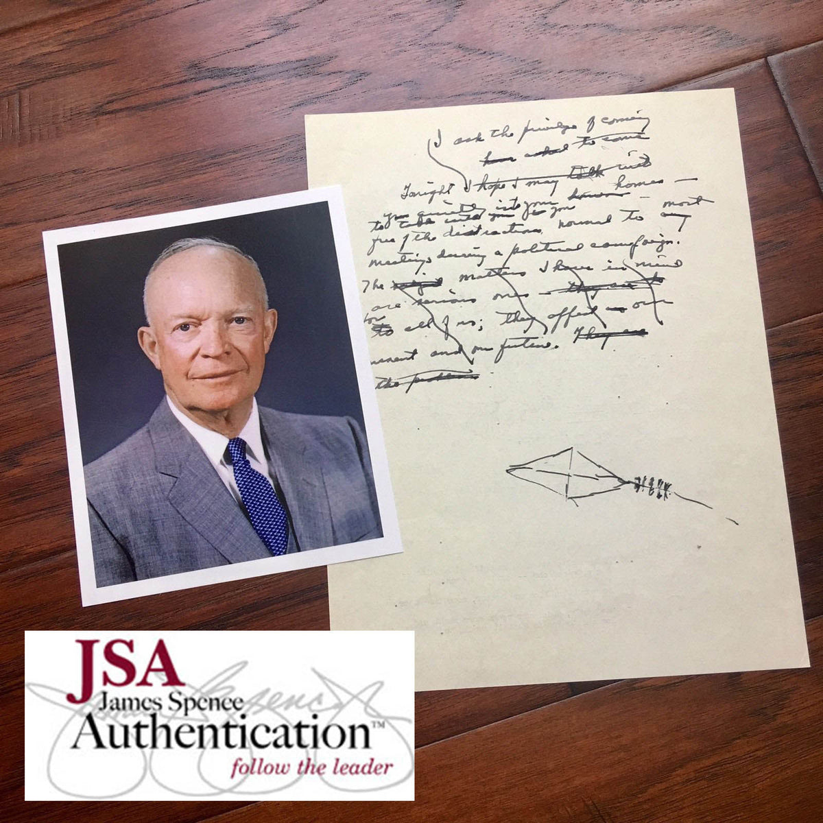 DWIGHT EISENHOWER * RE-ELECTION SPEECH * As Pres * Autograph Signed * JSA COA
