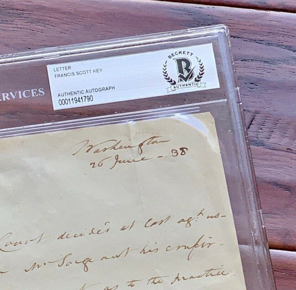 FRANCIS SCOTT KEY * AUTOGRAPH Legal Note SIGNED * "STAR SPANGLED BANNER" Author