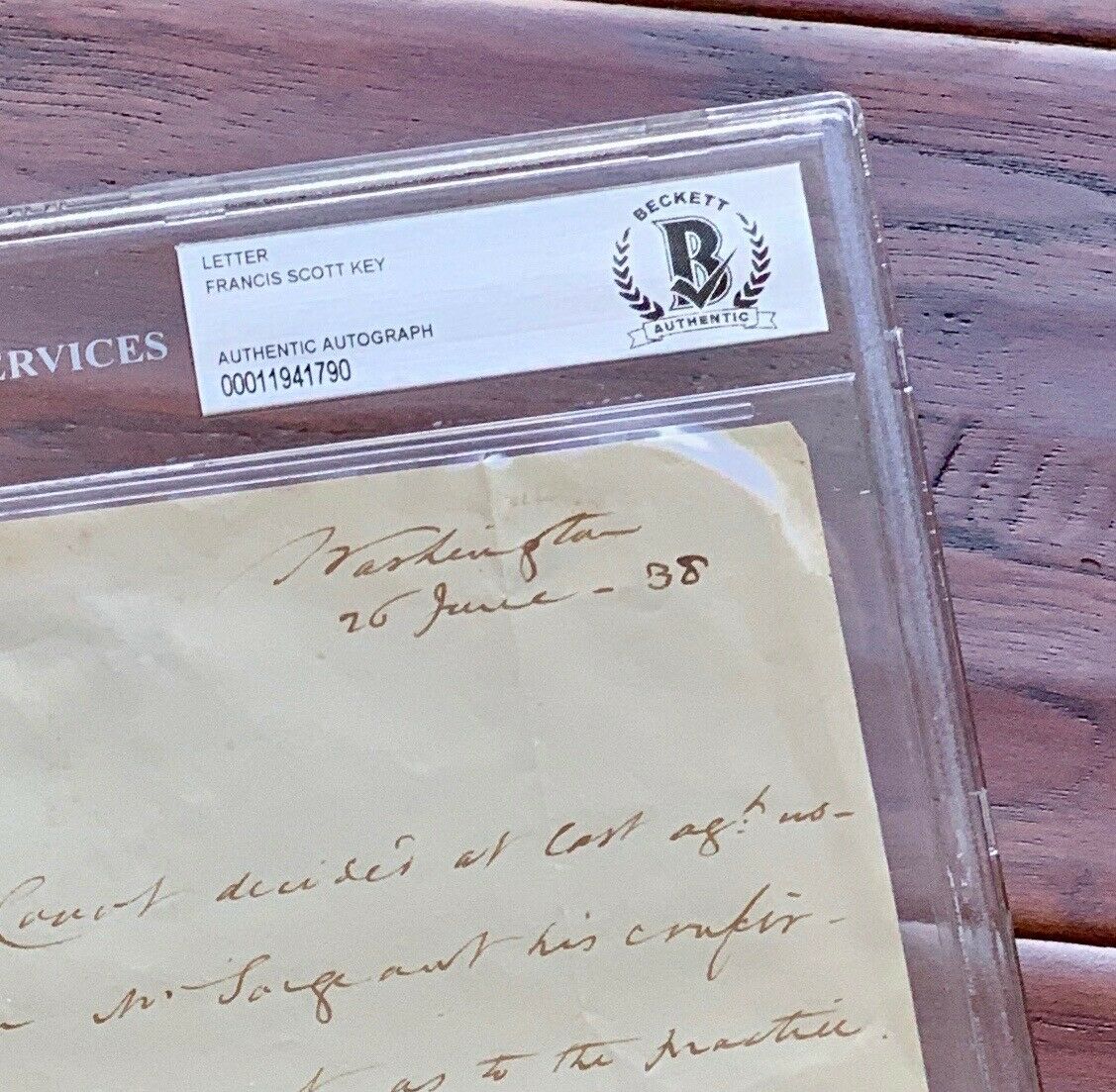 FRANCIS SCOTT KEY * AUTOGRAPH Legal Note SIGNED * "STAR SPANGLED BANNER" Author