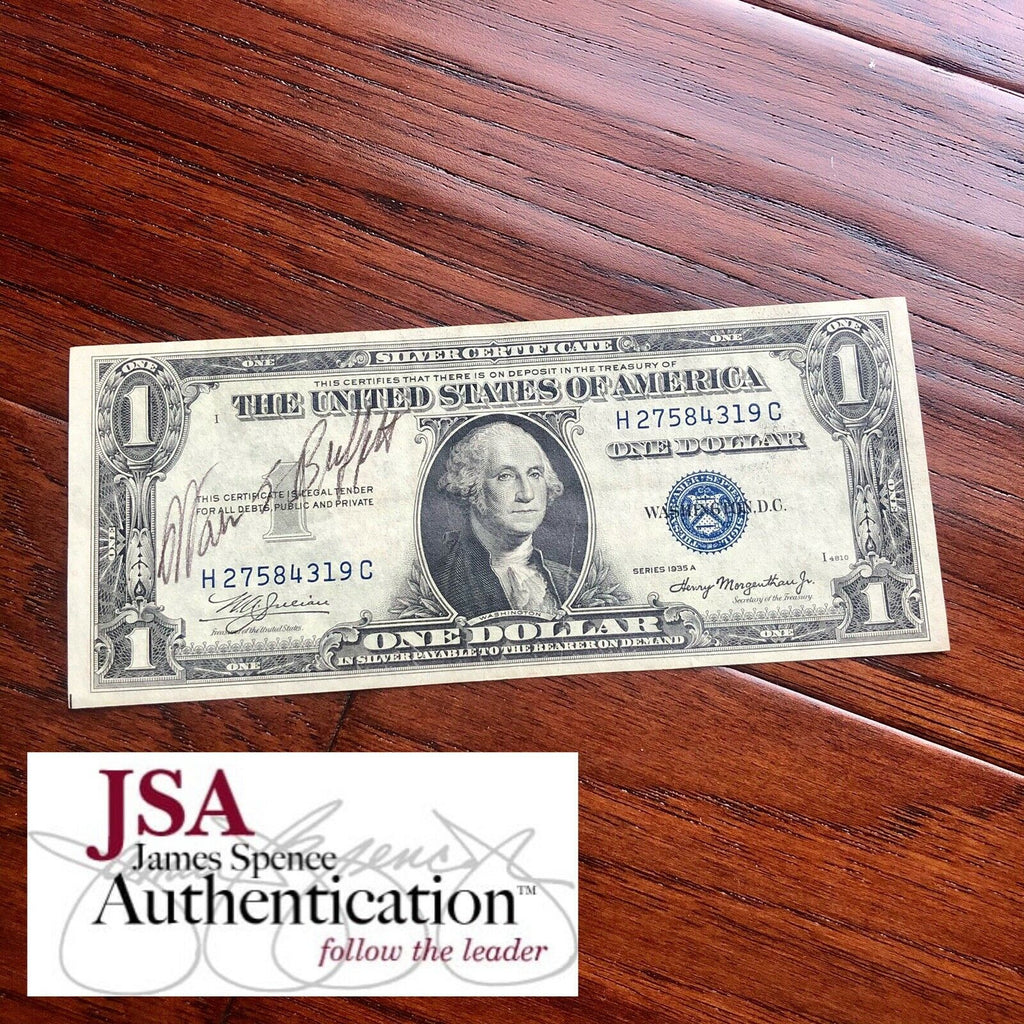 WARREN BUFFETT * JSA LOA * Hand Signed Silver Certificate Dollar Bill Autograph