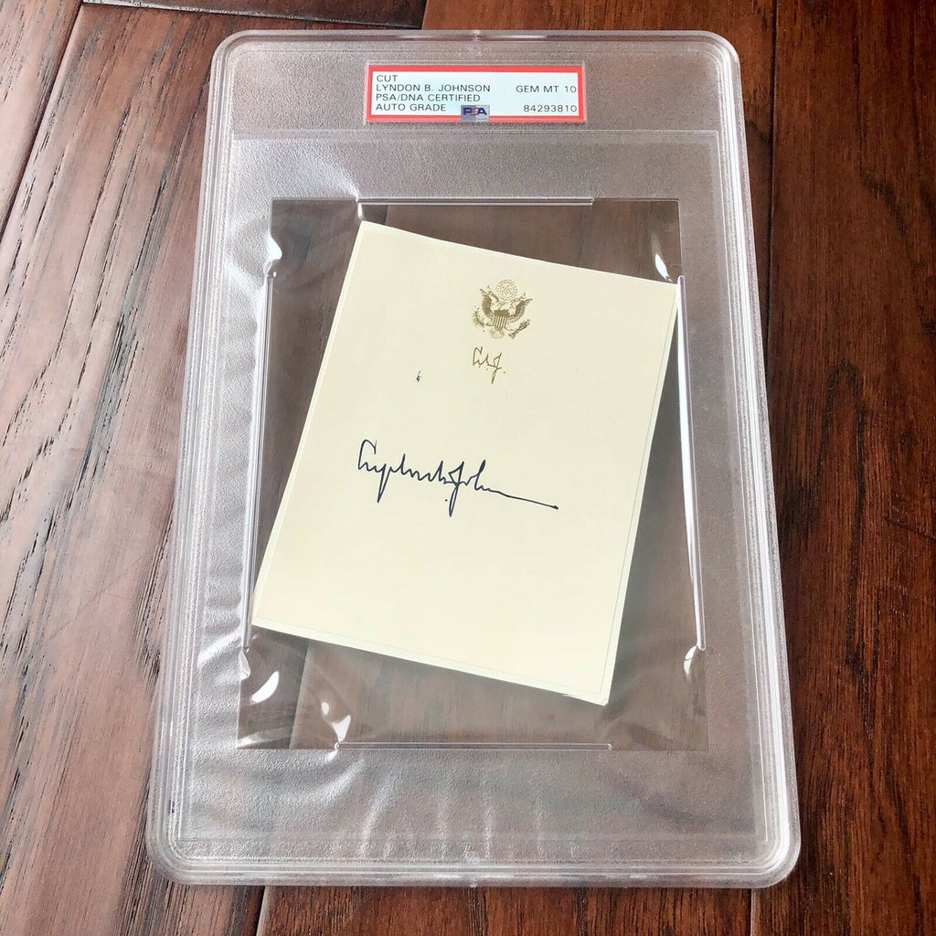 LYNDON B. JOHNSON * PSA/DNA Gem Mint 10 * Autograph Bookplate Signed President