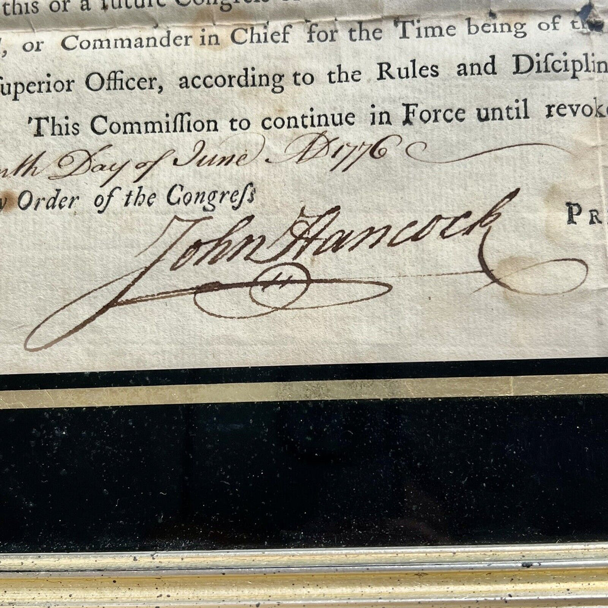JOHN HANCOCK * Signed 1776 Appointment of Lexington Concord Soldier Autograph